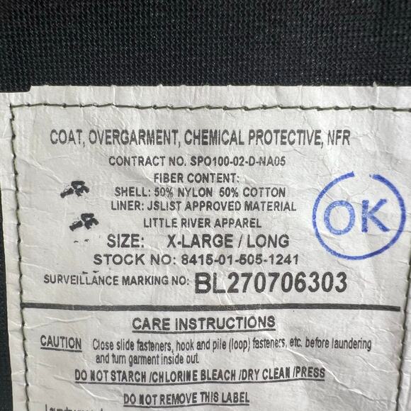 Camo Coat Jacket Men's XL Long, Military Chemical Protective Overgarment NFR - Picture 8 of 13